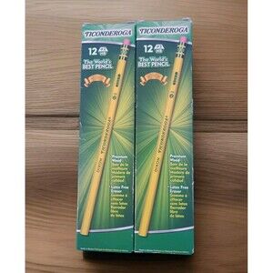 Dixon Ticonderoga Wood-Cased Pencils #2 HB Yellow  Box of 12 (13882) Pack